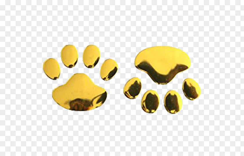 Gold Metal Cat Footprints Nezha PNG