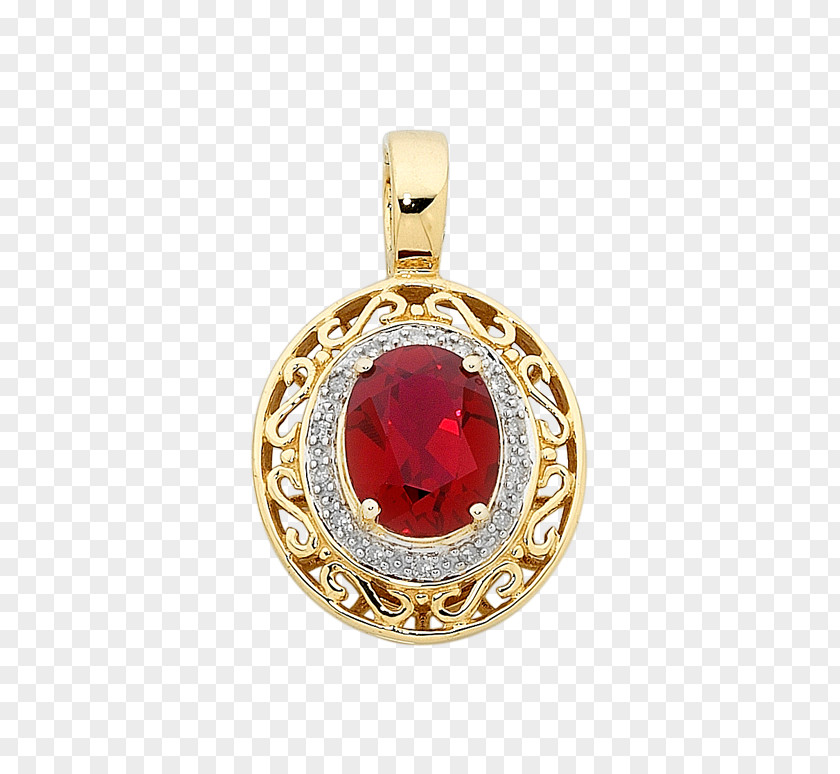 Ruby Earring Colored Gold Charms & Pendants PNG