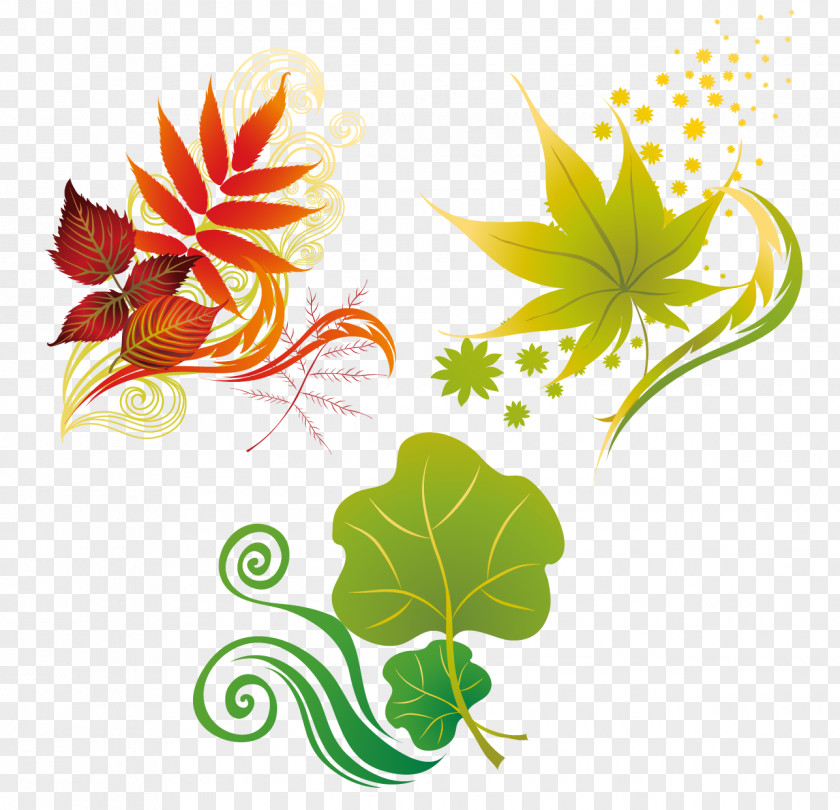 Autumn Cartoon Leaves Leaf PNG