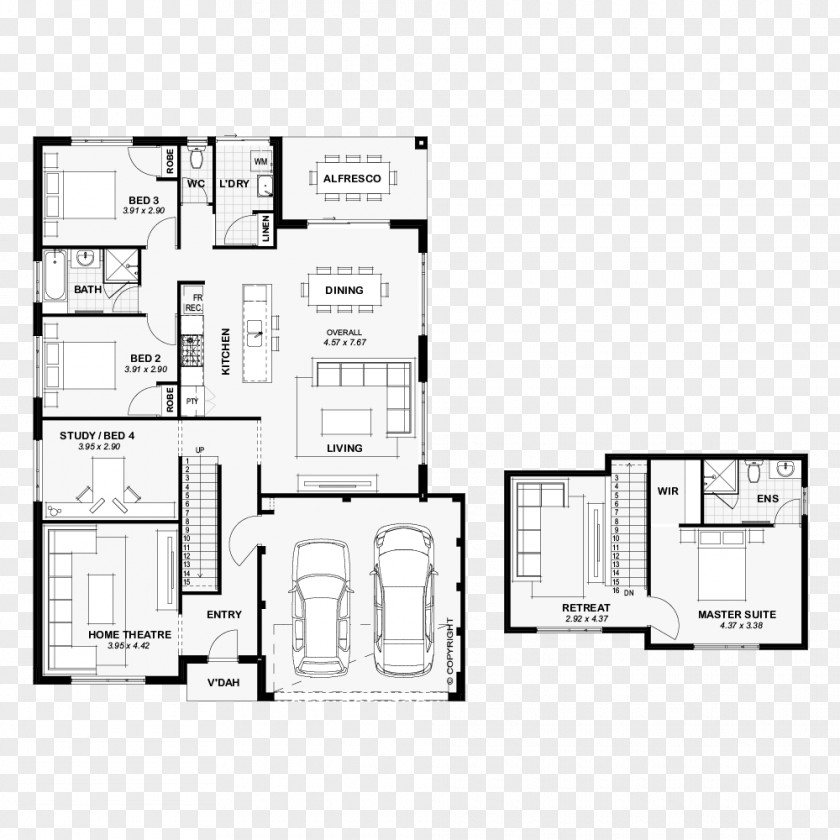 Cad Floor Plan House Architecture PNG