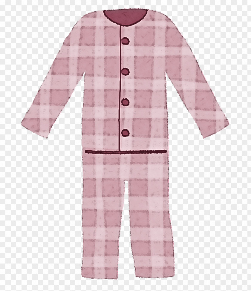 Clothing Pink Plaid Sleeve Pajamas PNG