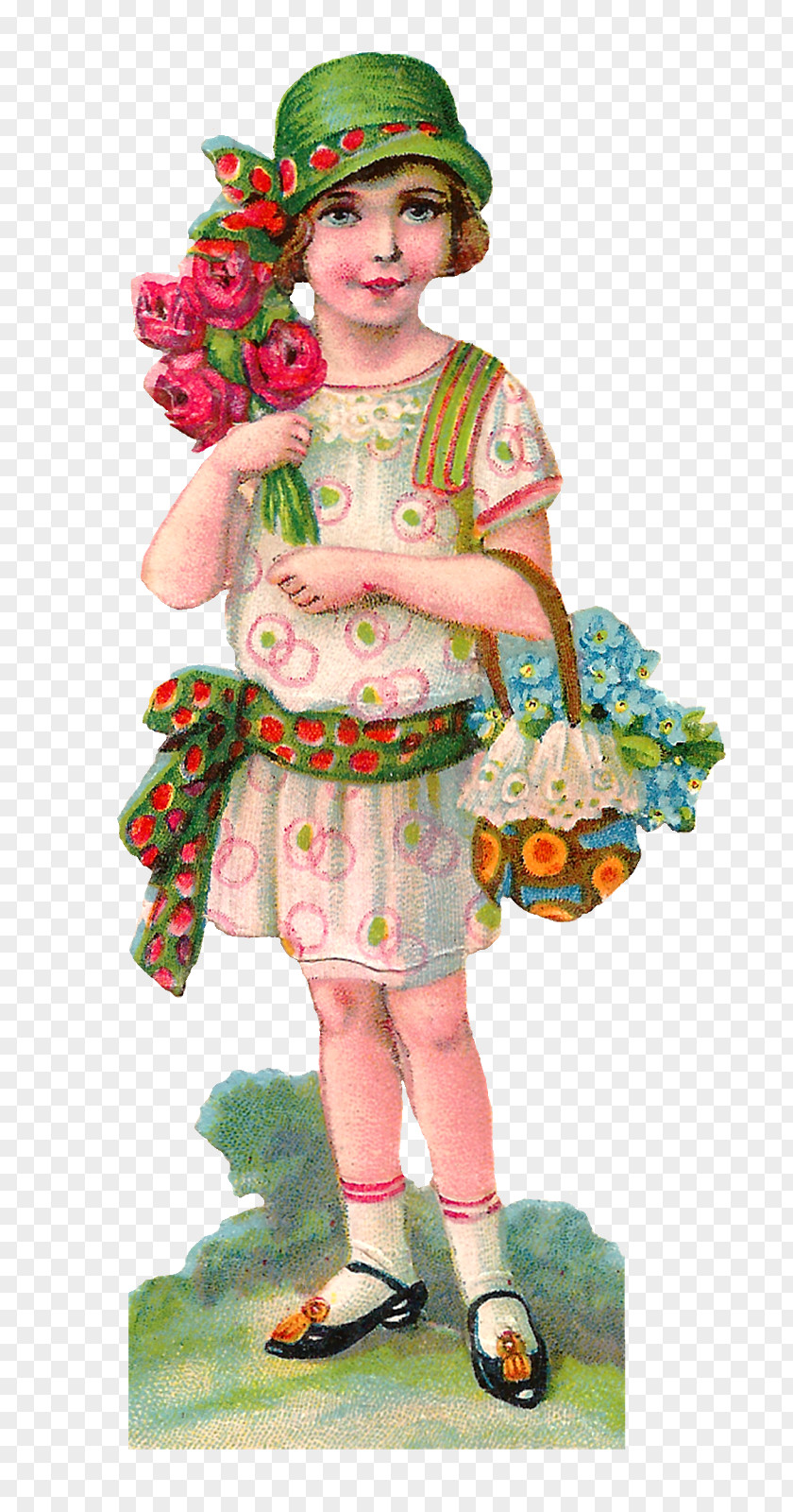 Spring Doll Paper Cardmaking PNG