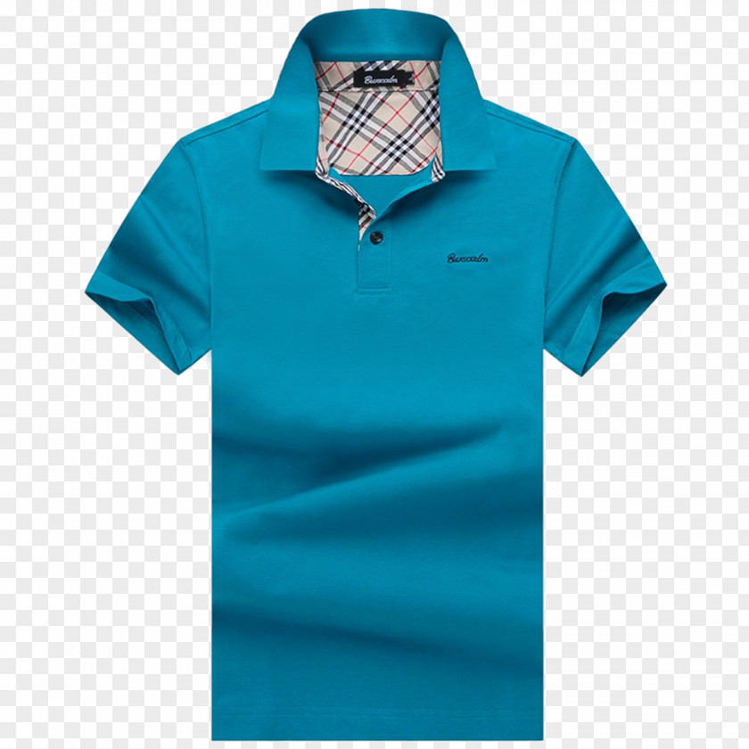 Blue Gentleman T-shirt Polo Shirt Sleeve Collar Shop PNG