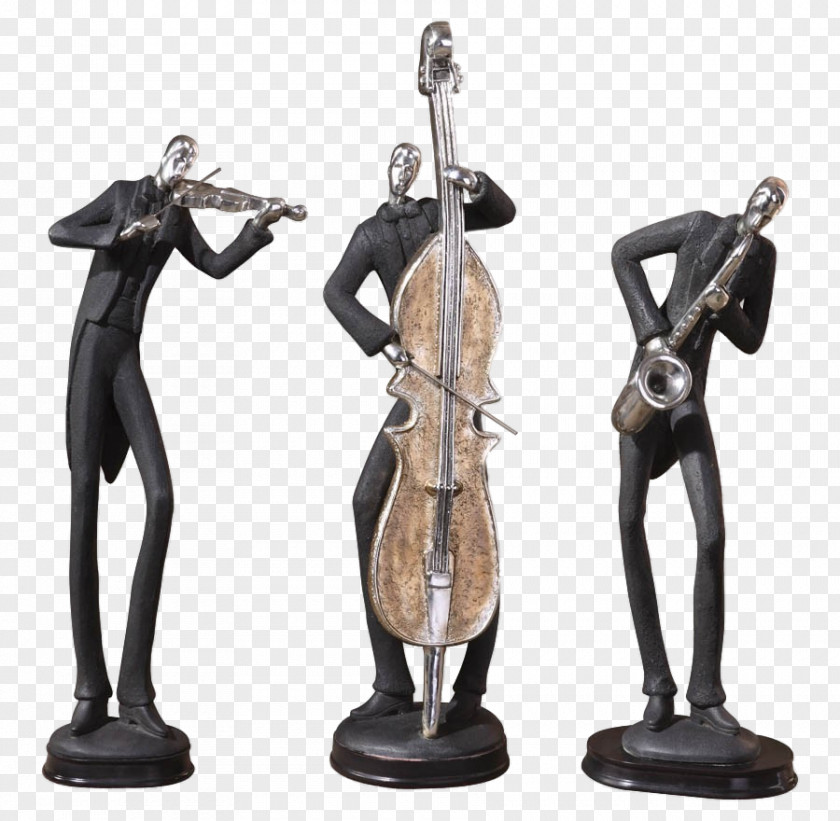 Figure Figurine Statue Jazz Musician Sculpture PNG