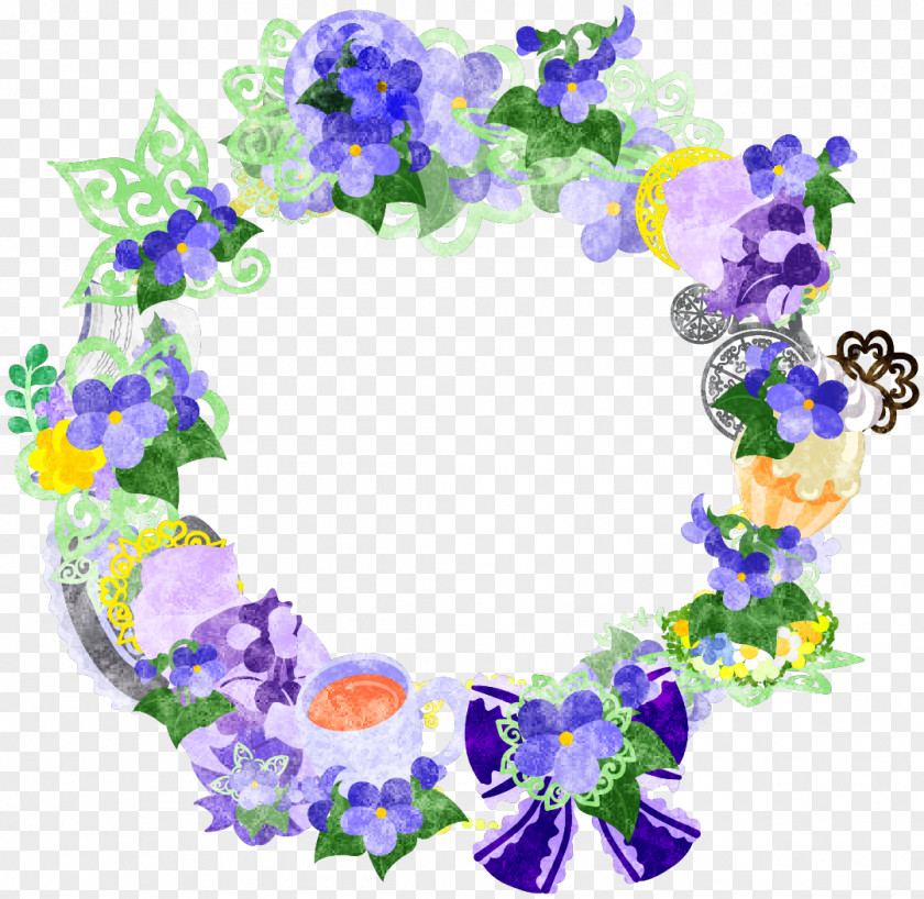 Violet Floral Design Wreath Purple Depositphotos PNG