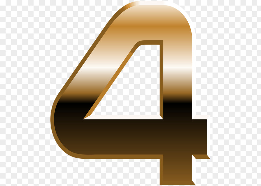 Gold Number Four Clip Art PNG