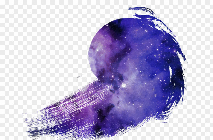 Purple Gradient Star Watercolor Painting Download PNG