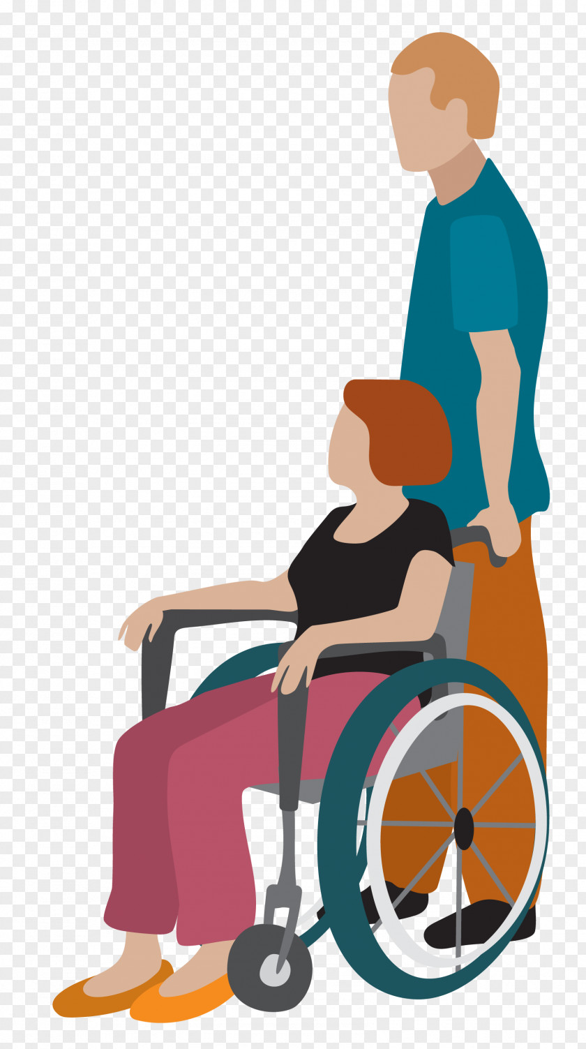 Vector Push Wheelchair Material Disability Clip Art PNG