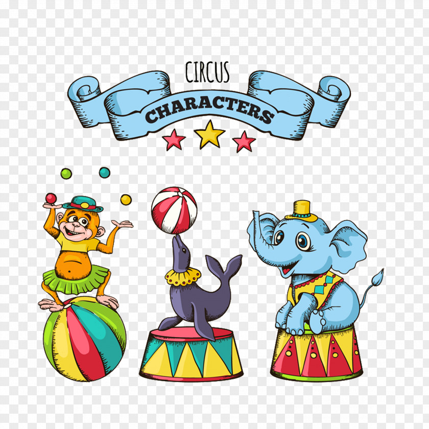 Cartoon Circus Animals Performance PNG