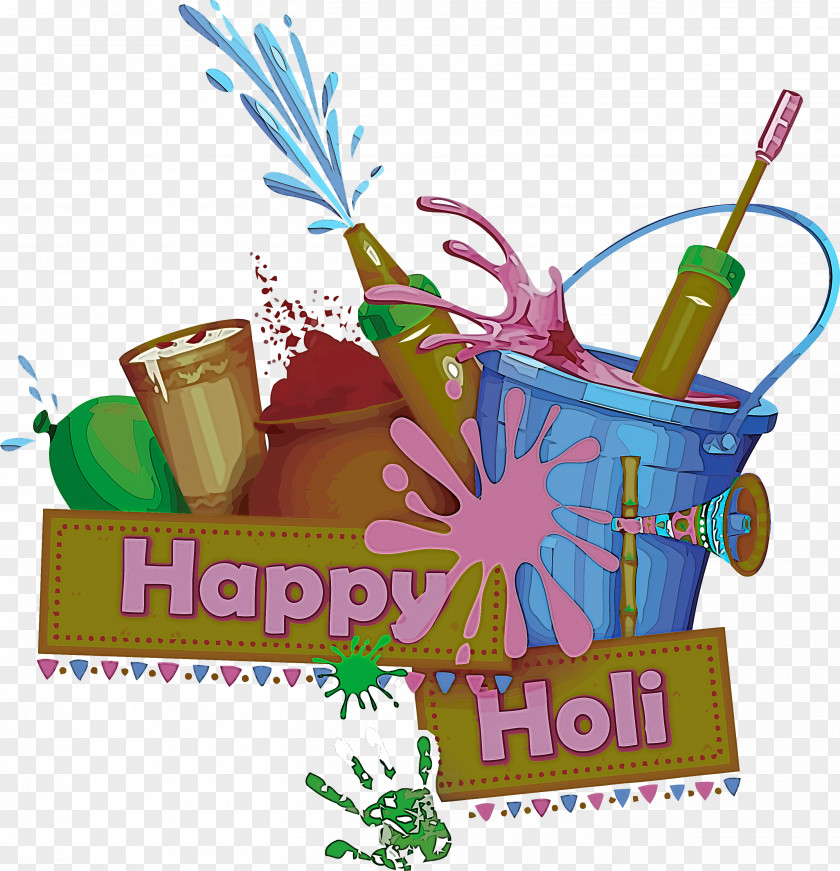 Happy Holi Colorful PNG