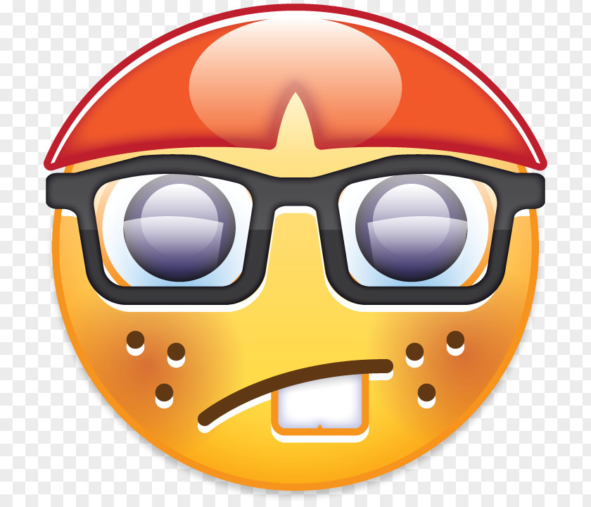 Smiley Emoji Nerd Goggles PNG