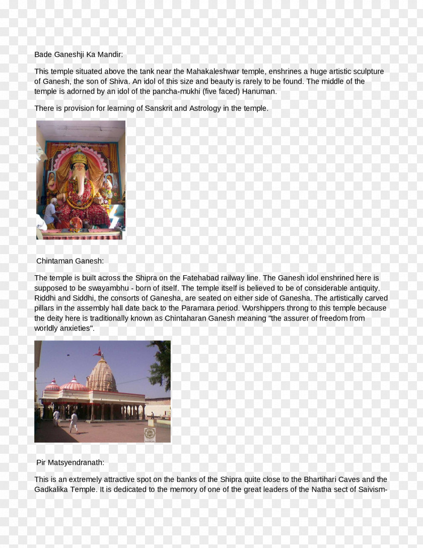 Chintaman Ganesh Temple, Ujjain Brochure Font PNG