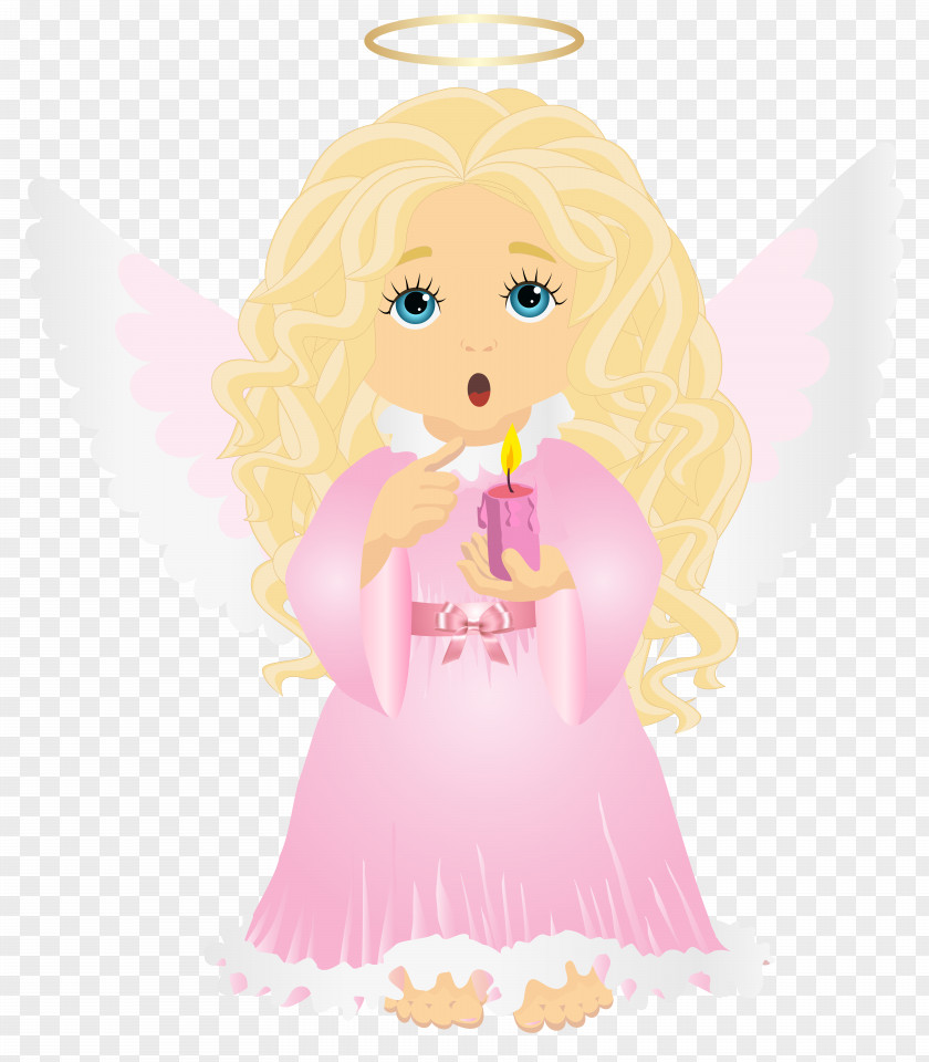 Cute Blonde Angel With Candle Transparent Clip Art Image Cartoon Illustration PNG