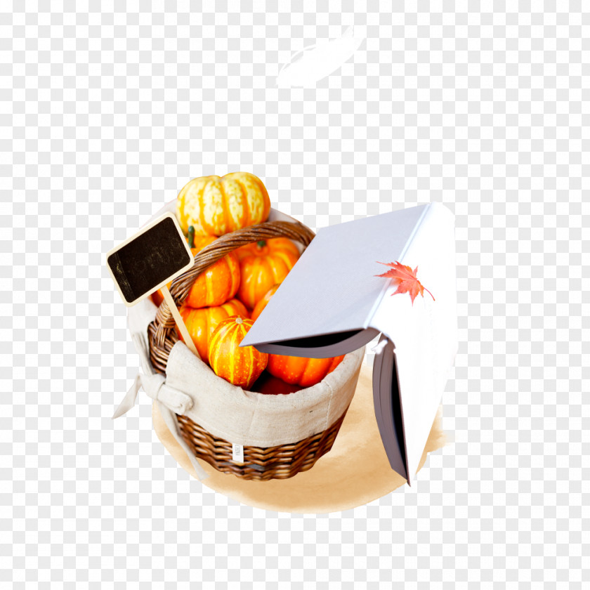Pumpkin Basket Autumn Fundal Poster PNG