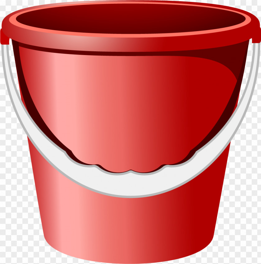 Vector Painted Red Bucket Download PNG