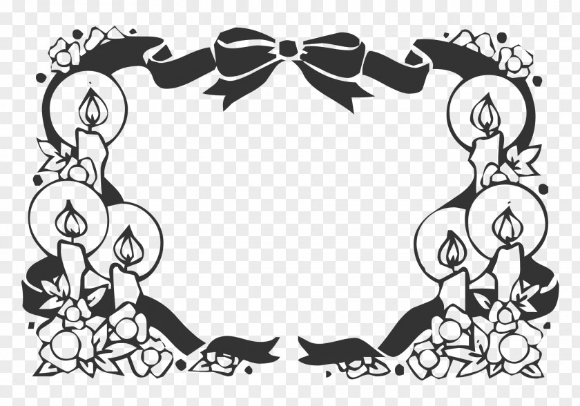 Christmas Black And White Frame.pnOthers Holiday Frame PNG