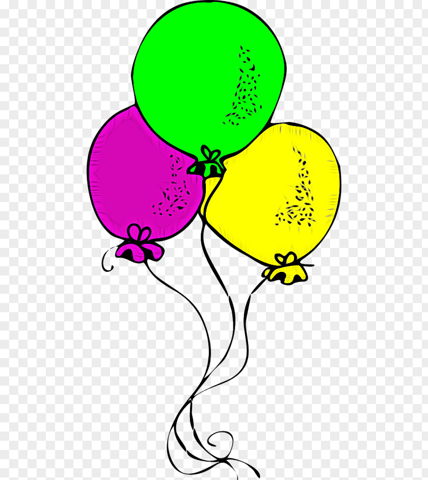 Happy Line Art Balloon Party Supply PNG