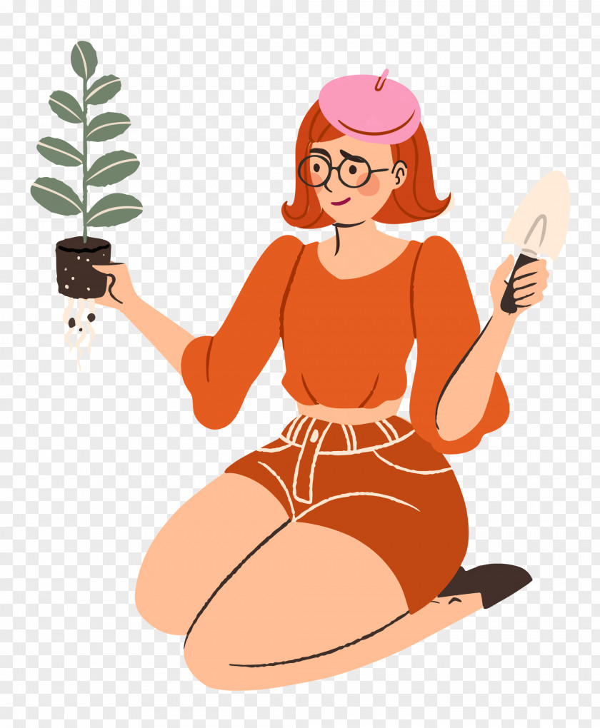 Planting Woman Garden PNG