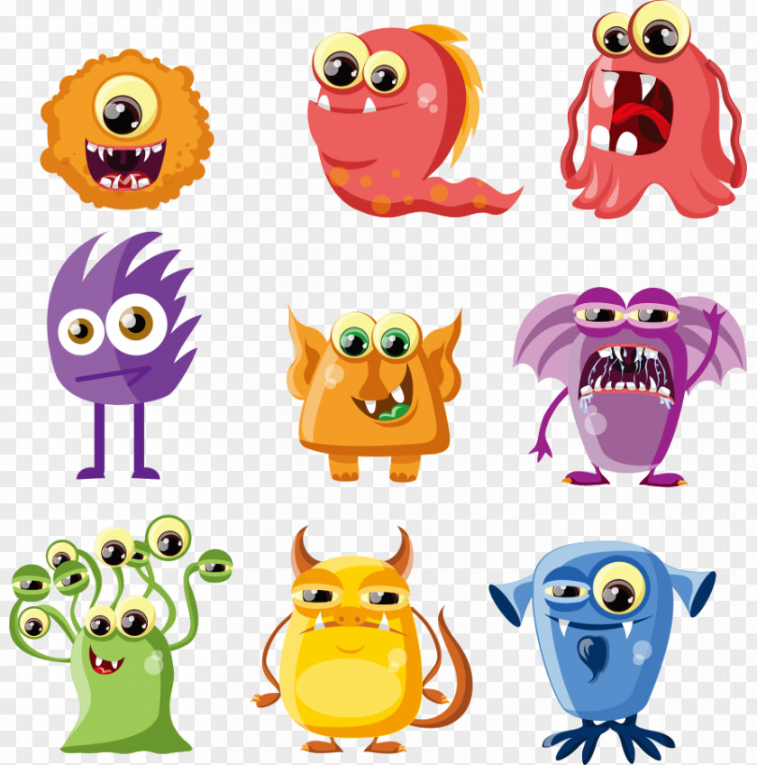 Small Alien Monsters Vector Monster Drawing PNG