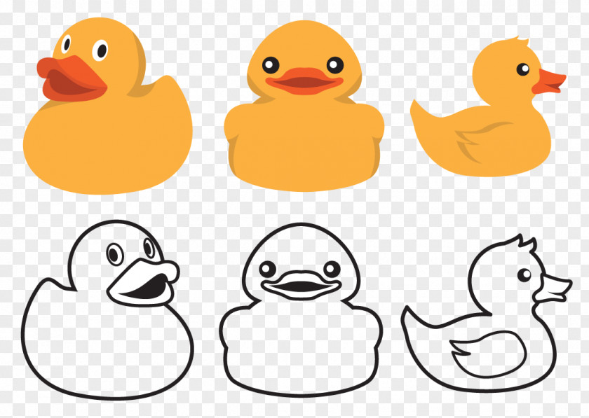 Small Yellow Duck Vector Daffy Rubber Drawing PNG
