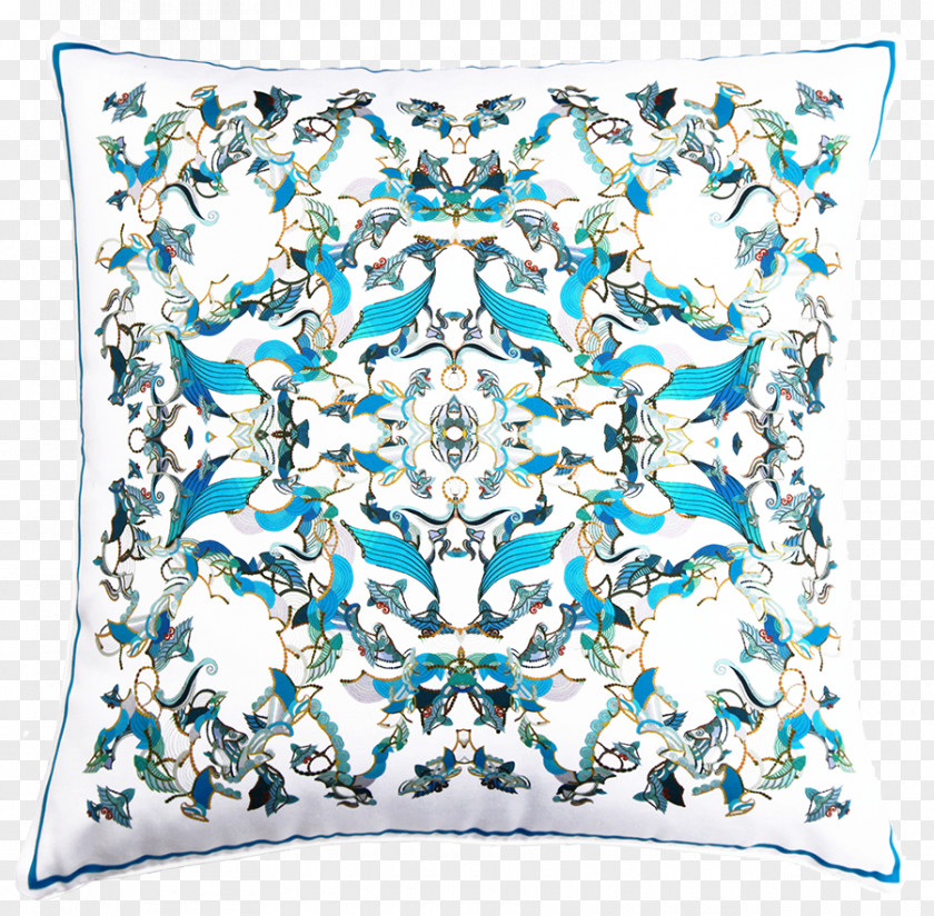 Meng Cushion Throw Pillows Blue Aqua Turquoise PNG