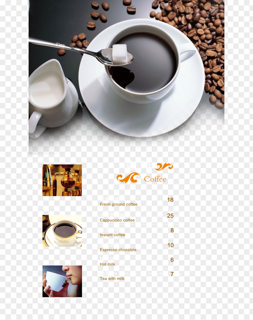 Menu Iced Coffee Espresso Cafe Flavor PNG