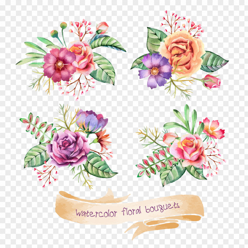 Watercolor Flowers Flower Painting Drawing Clip Art PNG
