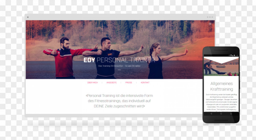 Fitnesstraining EDY Personal Trainer Web Design Coach PNG