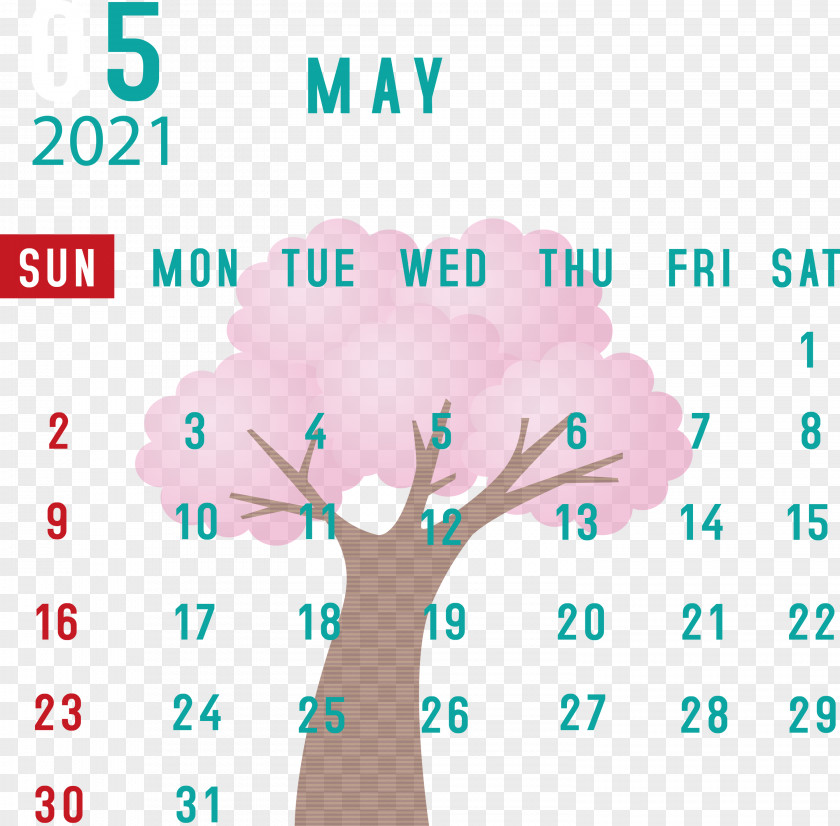 May 2021 Calendar PNG