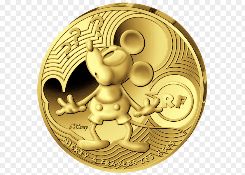 Mickey Mouse Gold Coin Monnaie De Paris PNG