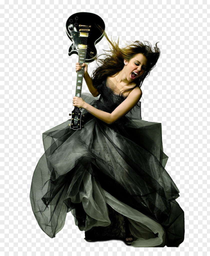 Miley Cyrus Singer-songwriter Guitar Photo Shoot PNG