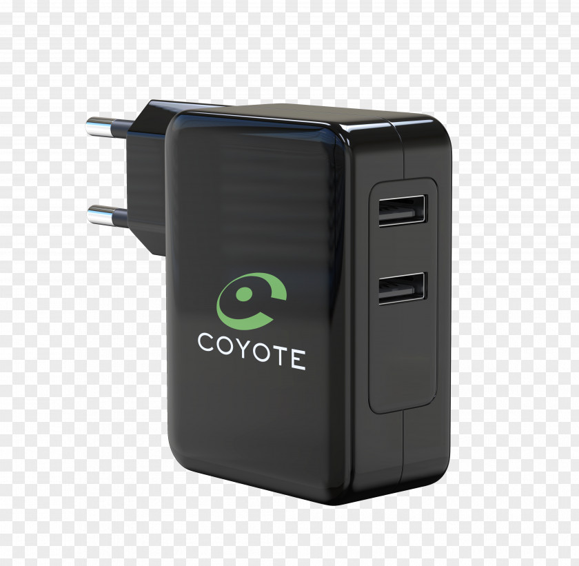 USB Battery Charger Adapter Coyote Power Converters PNG