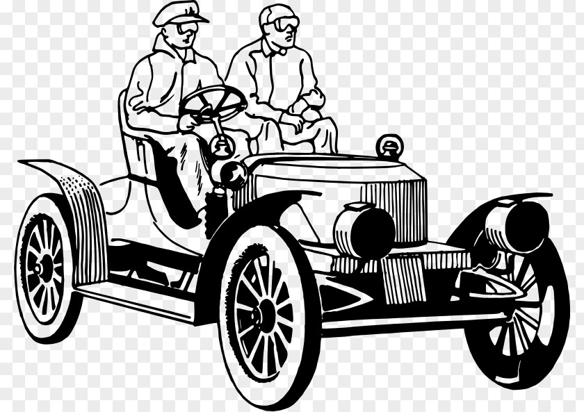 Car Steam Drawing Vintage Clip Art PNG