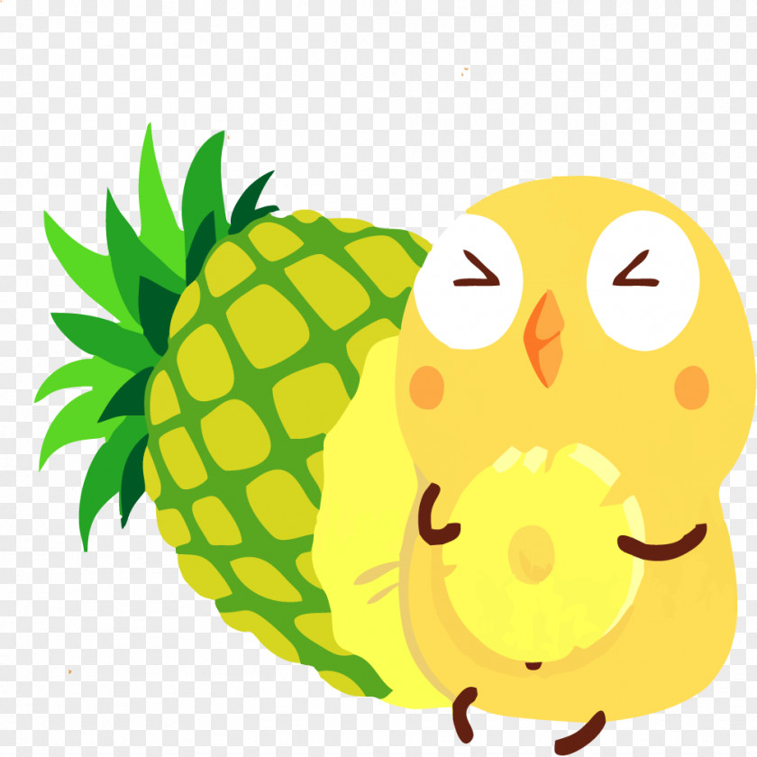 Pineapple And Chicken Illustration PNG