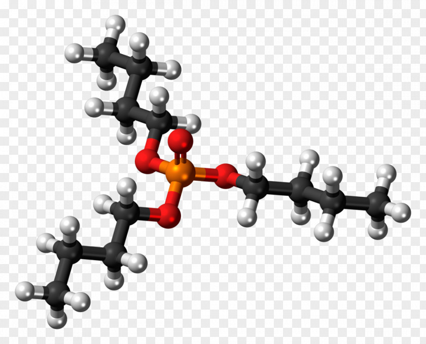 Tri-fold Tributyl Phosphate Triethyl Chemistry Ball-and-stick Model PNG