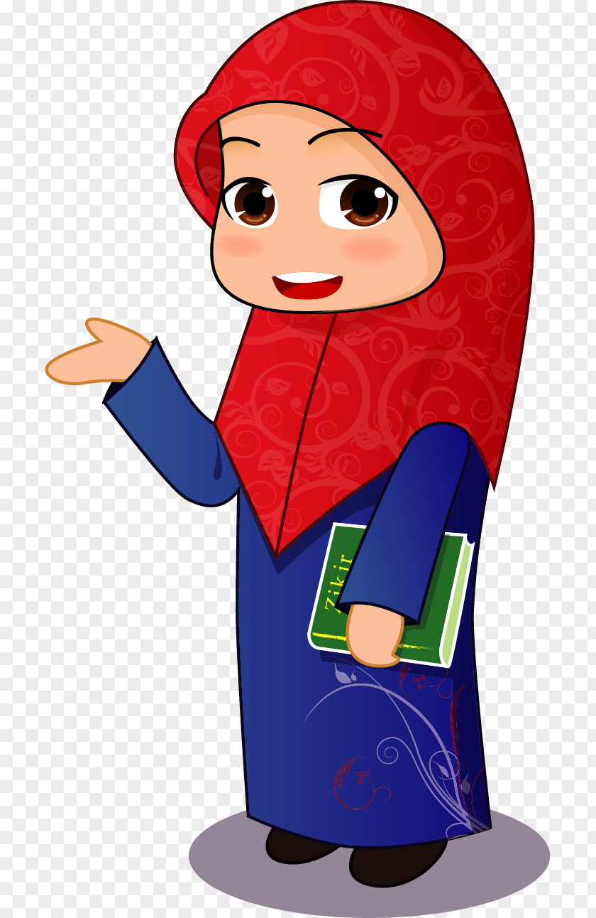 Vector Painted Islamic Girls Muslim Islam Hijab Clip Art PNG