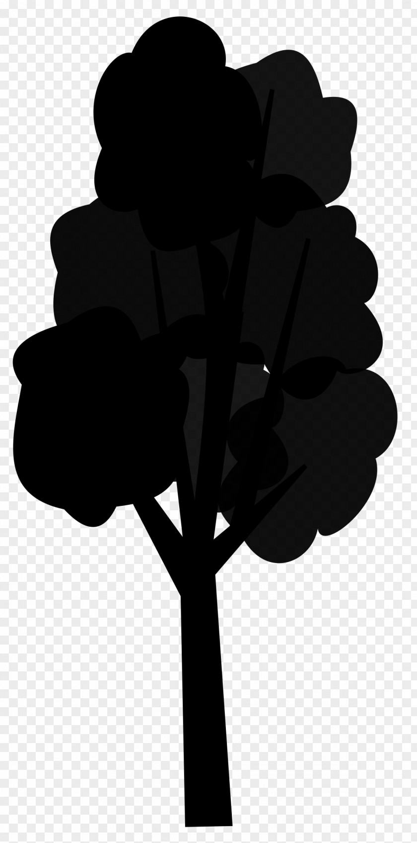 M Leaf Silhouette Font Tree Black & White PNG