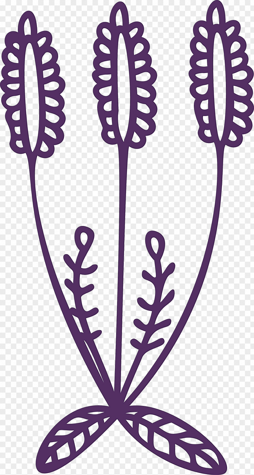Leaf Flower Purple M-tree Line PNG