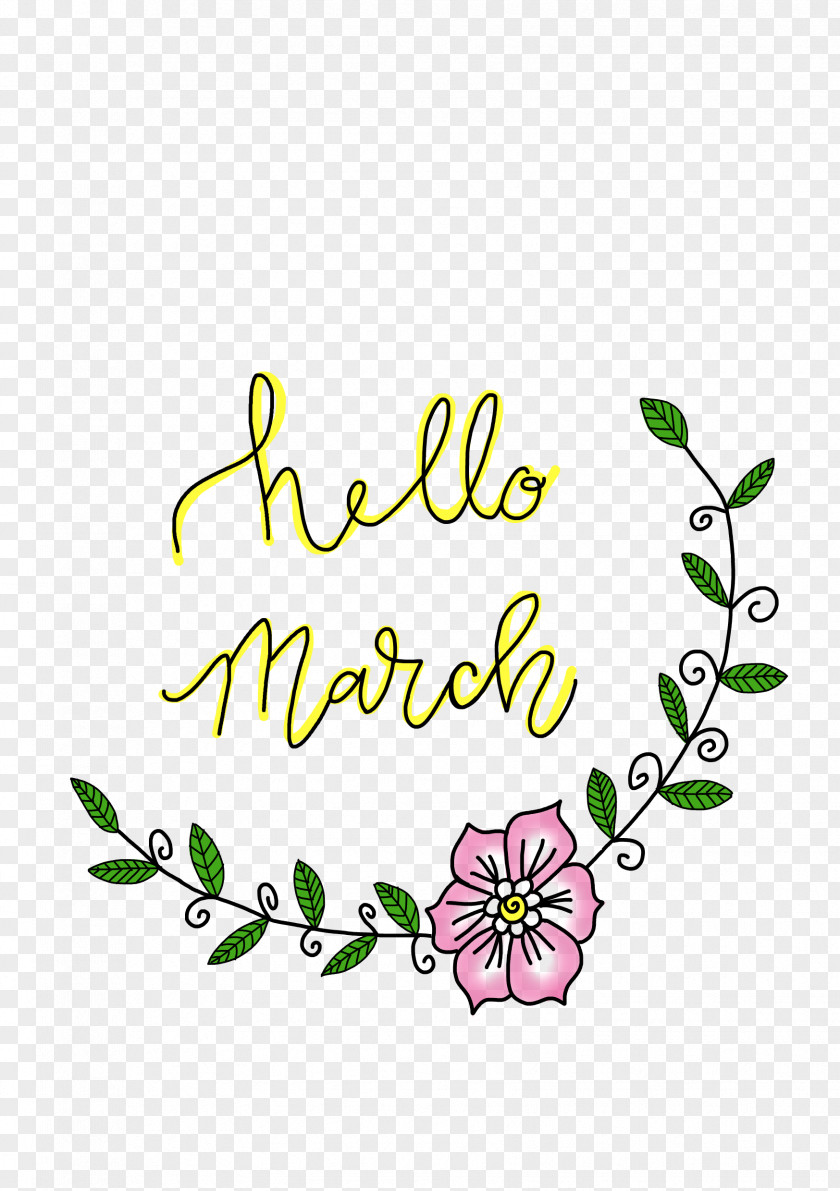 March 2018 Word Ary Floral Design Image Illustration Desktop Wallpaper Morat PNG