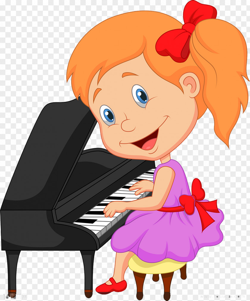 Girls Playing The Piano Alone Player Clip Art PNG
