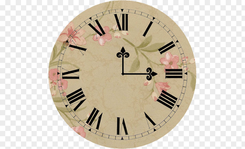 Retro Alarm Clock Face Roman Numerals Digital Clip Art PNG