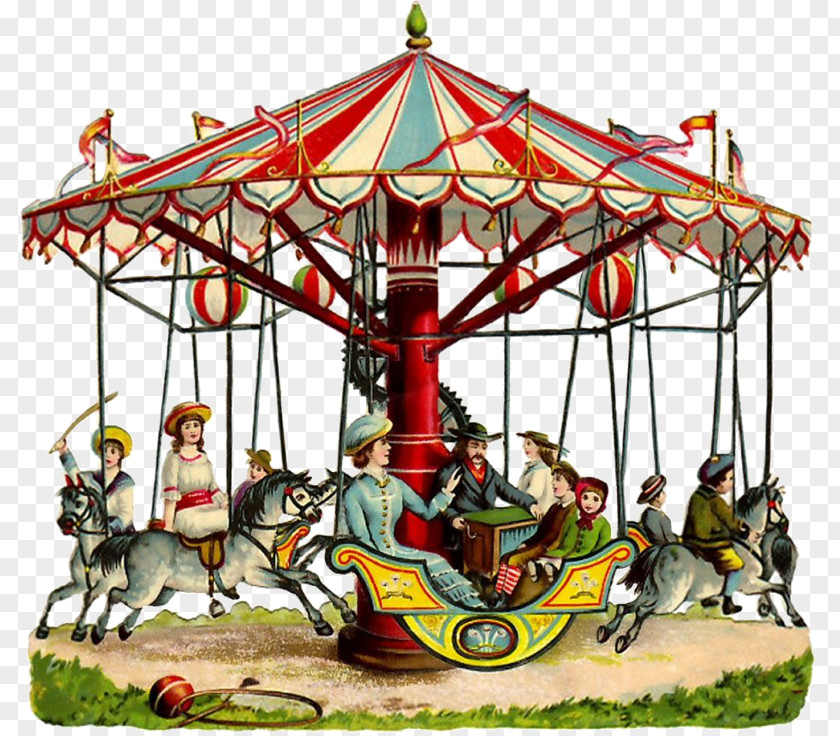 Vintage Circus Carousel Midway Clip Art PNG