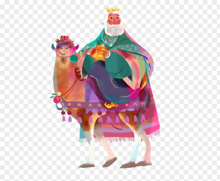 Camel Riding A Man Llama Cartoon Illustration PNG