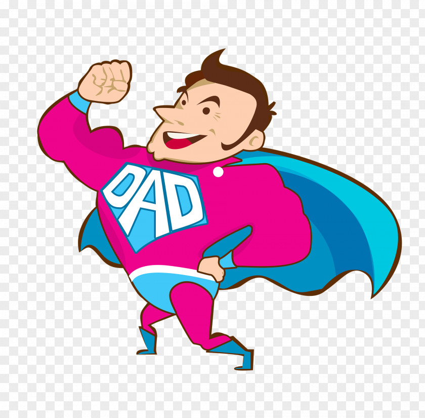 Cartoon Version Of Superman Father Child Clip Art PNG