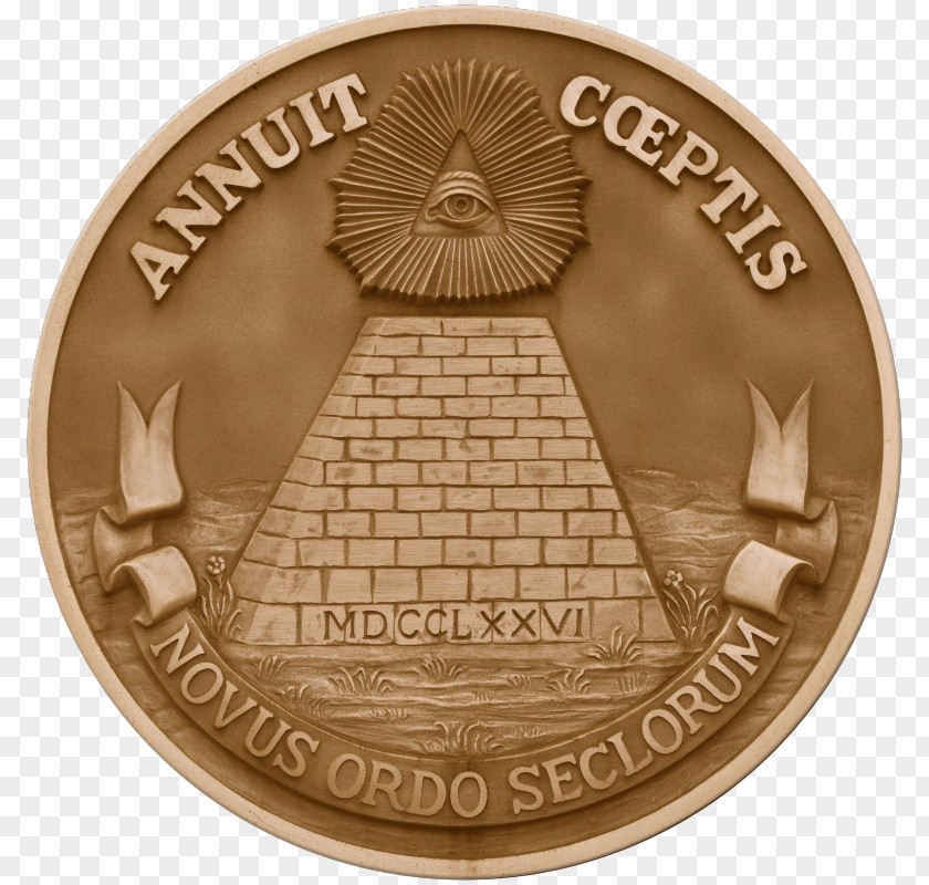 Illuminati Great Seal Of The United States Annuit Cœptis Coin Obverse And Reverse PNG