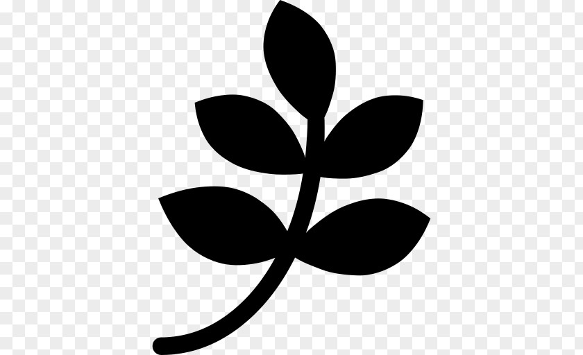 Leaf Plant Black-and-white Symbol Flower PNG