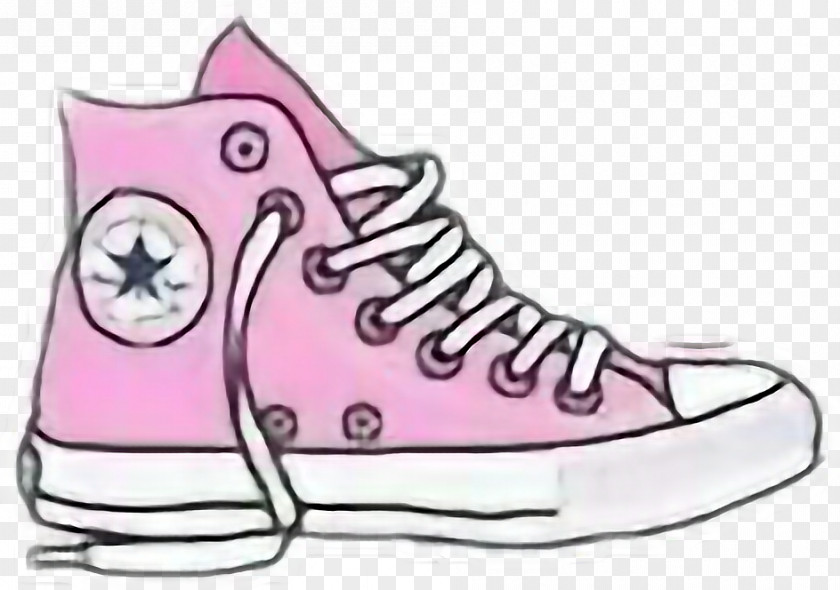 Plimsoll Shoe Magenta White Star PNG