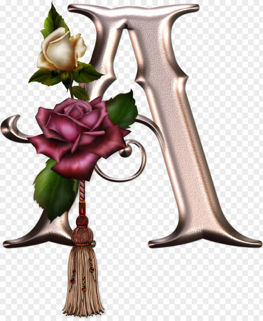 Rose Gothic Alphabet Letter PNG