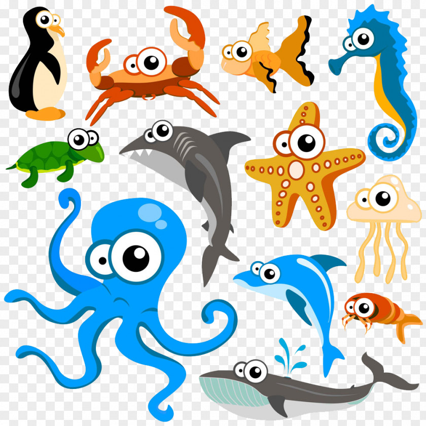 Blue Sea Fish 123 Hippopotamus Cartoon Animal Clip Art PNG