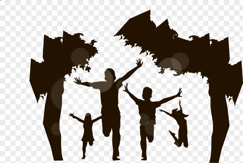 Children Silhouette Figures Child PNG